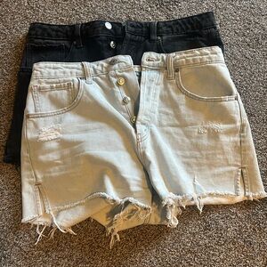 Wild Fable Black and Light Blue Distressed Women Shorts Lot Size 8